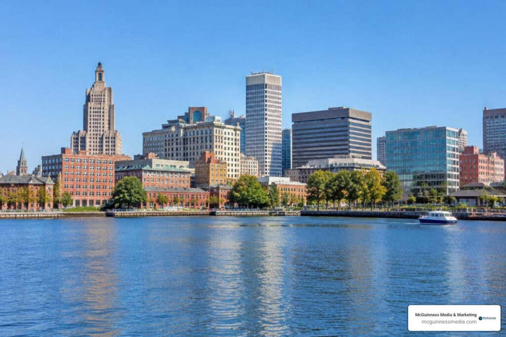 Photorealistic Providence Rhode Island skyline